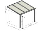 Pergola przyścienna z poliwęglanu na taras Regium 3x4