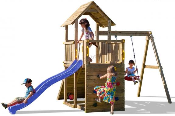 Plac zabaw z drewna do ogrodu dla dzieci Fungoo Carol 3 ...