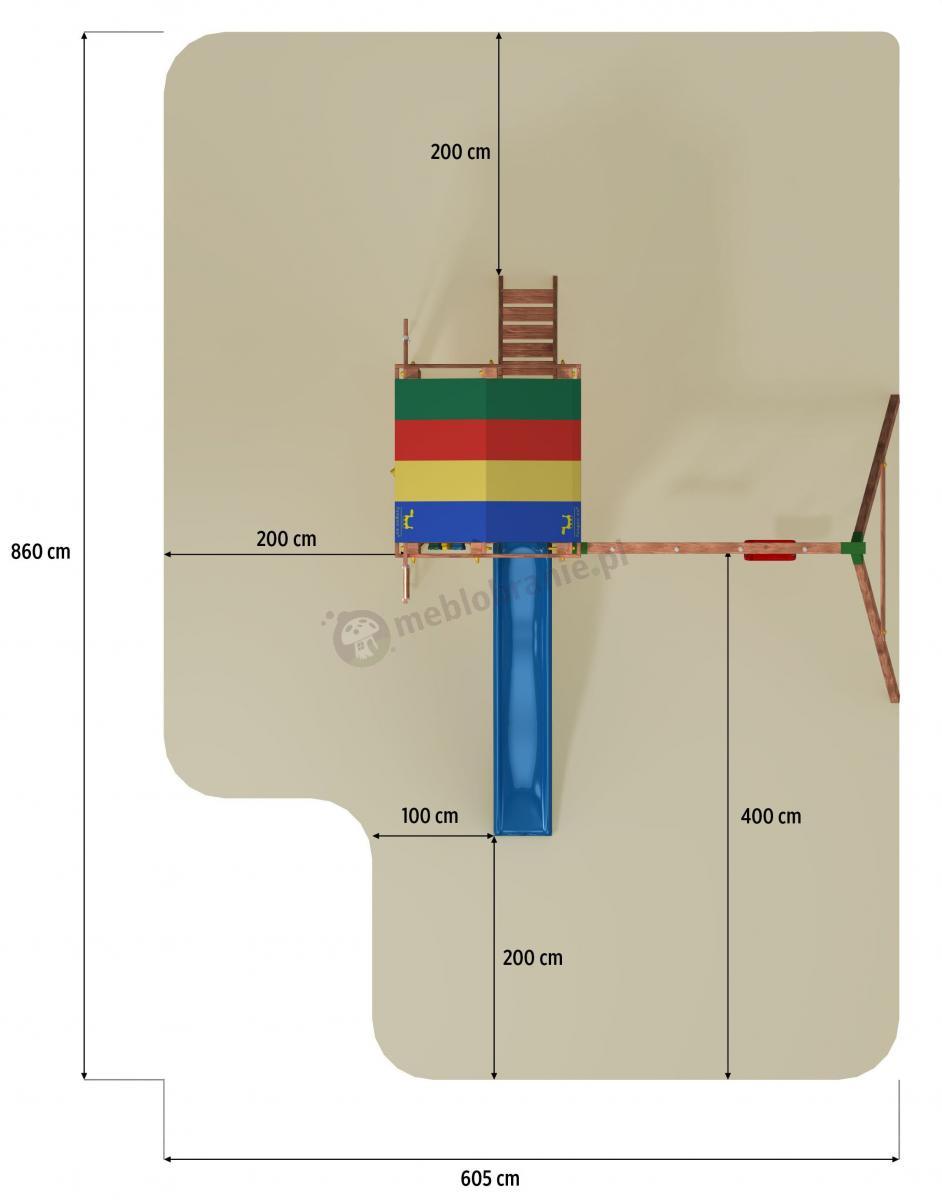 Drewniany plac zabaw dla dzieci - wymiary