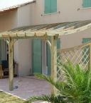 Drewniane zadaszenie tarasu z PCV S-Line 5x4m