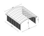 Modułowy garaż drewniany z dachem na 2 auta 6x6m