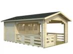 Domek drewniany z tarasem Jacek B 3,5x5,5 (6,1+10,6 m2)