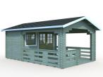 Domek drewniany z tarasem JACEK B 3,5x5,5 (6,1+10,6 m2)