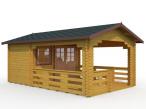 Domek drewniany z tarasem JACEK B 3,5x5,5 (6,1+10,6 m2)