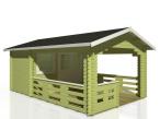 Domek drewniany z tarasem JACEK B 3,5x5,5 (6,1+10,6 m2)