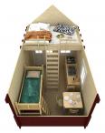 Drewniany domek letniskowy z daszkiem DNIEPR 3x5 (13,9m2)