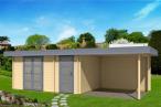 Nowoczesny domek letniskowy z drewna KRUK D 8x3 (22,5m2)