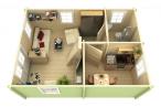 Drewniany domek na działkę rekreacyjną RUDZIK F 7x4,4 (24m2)