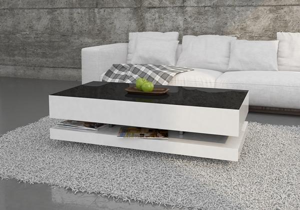 czarno biały stolik kawowy Tora Mato Design