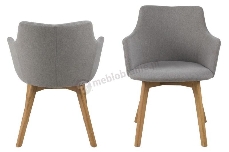 Actona EmiliaBella krzesło kubełkowe jasnoszare - widok z przodu