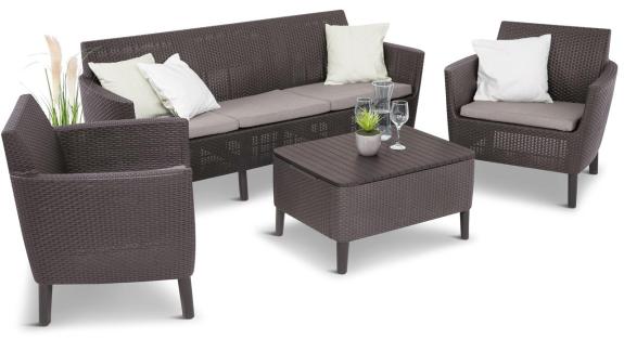 Allibert Salemo 3 Set mobilier de grădină cu masă și ladă brun