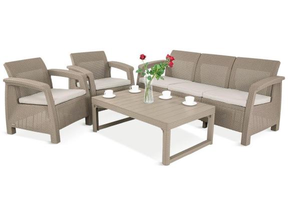 Nábytek na zahradu Furnivo Lyon Max - Cappucino pro 5 osob