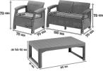 Set mobilier de gradina CFL6 cu măsă reglabilă, Grafit - Gri - wymiary