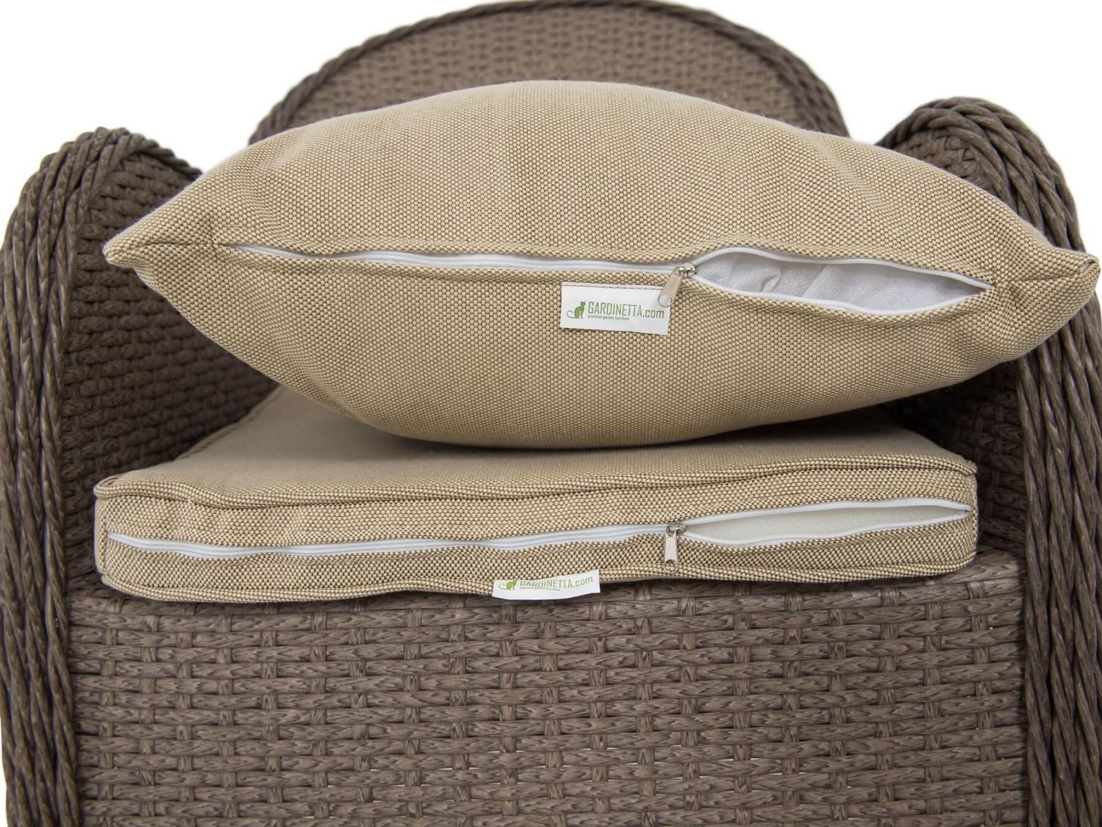 Fotel z technorattanu Altito Zebra & Beige - poduszki