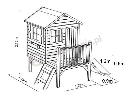 Domek z drewna Tomek - wymiary