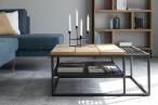 Interstil Apartment stolik kawowy z drewnianym blatem