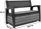 Grafitowa ławka ze skrzynią Keter Hudson Storage Bench 227L