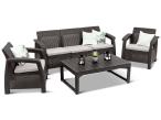 Set mobilier terasă cu măsă reglabilă Corfu Lyon Set Max pentru 5 persoane, maro