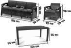 Mobilier de grădină cu masă 160x95cm Keter Fiesta Max maro - wymiary