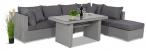 Technorattanowy narożnik modułowy z wysokim stołem Nilamito VIII Plus Grey & Grey