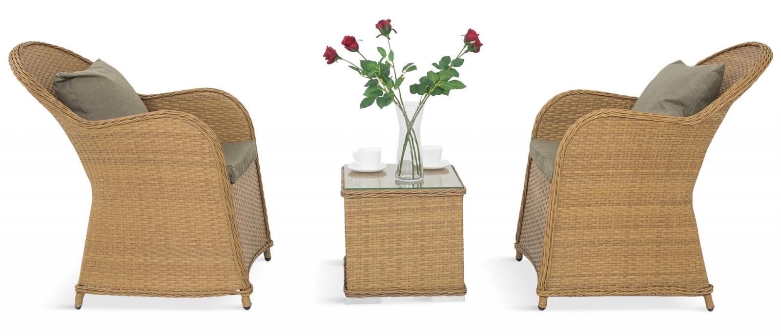 Altito Duo Caffe zestaw technorattanowy Dark Aureolin & Pigeon Grey - aranżacja