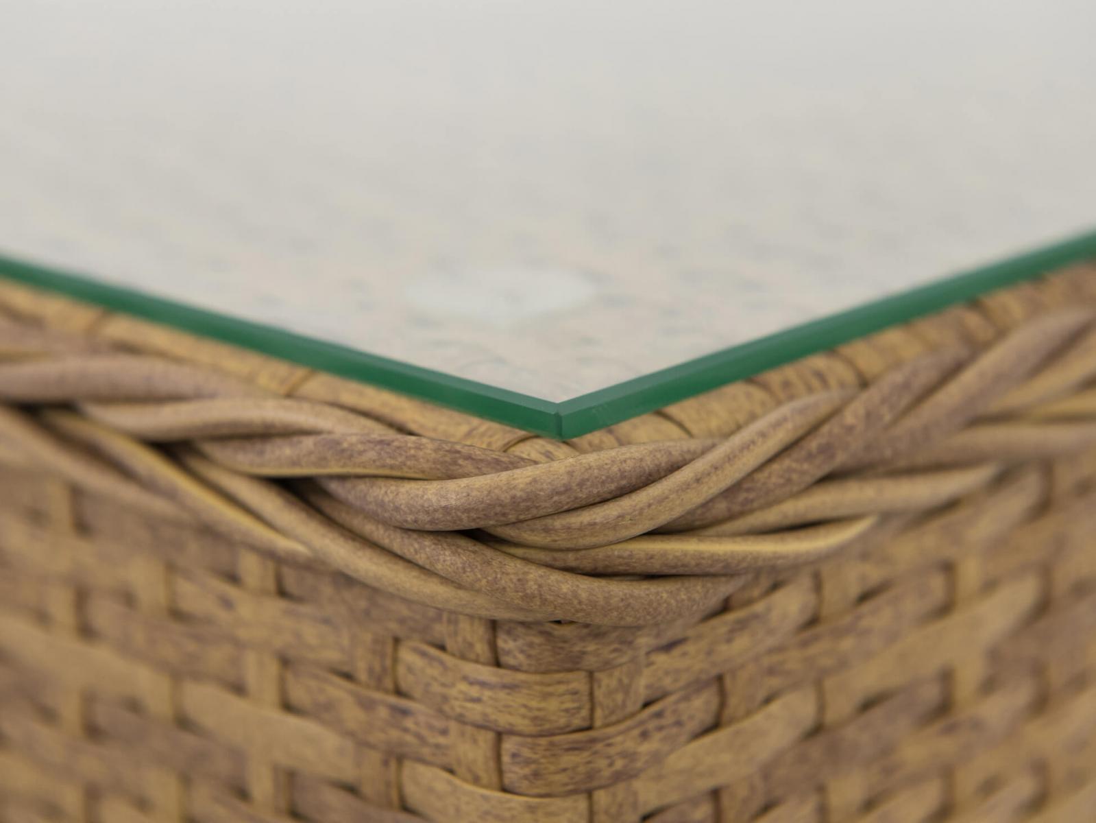 Altito Duo Caffe zestaw technorattanowy Dark Aureolin & Pigeon Grey - zbliżenie na plecionke