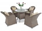 Altito Quatro Dining zestaw obiadowy z technorattanu Zebra & Beige