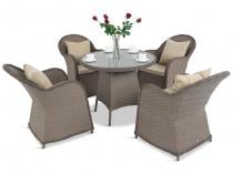 Altito Quatro Dining zestaw obiadowy z technorattanu Zebra & Beige