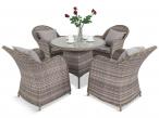 Altito Quattro Dining zestaw obiadowy technorattan Dim Grey & Taupe