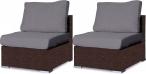2 x Moduł środkowy technorattan LIGURITO Brown Elite & Grey