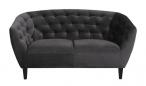 Sofa Ria 2-osobowa z pikowaniem ciemnoszary welur