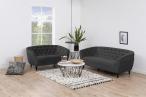 Actona Ria elegancka sofa dla dwóch osób ciemnoszary welur