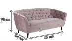 Różowa sofa pikowana welur Ria Actona 191x84 cm