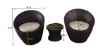Zestaw ogrodowy Modico Dark Brown technorattan