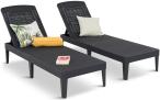 Zestaw leżaków ogrodowych Jaipur Sun Lounger grafitowy
