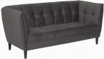Actona Jonna aksamitna pikowana sofa ciemnoszara