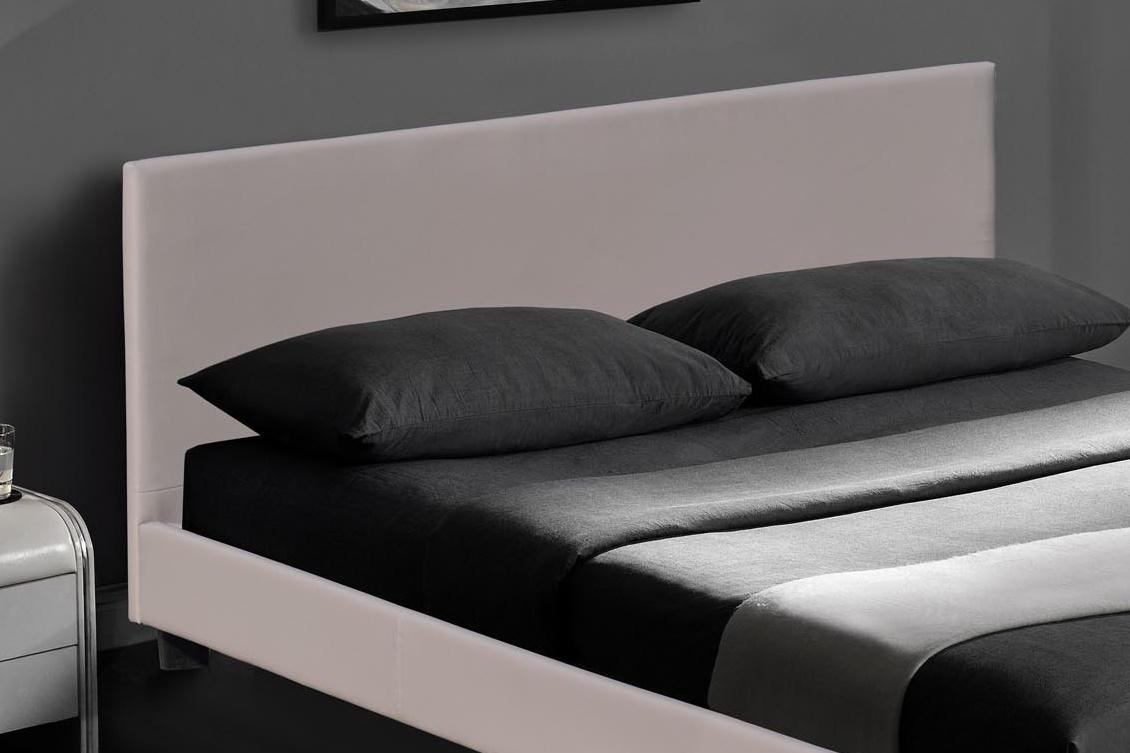 Tapicerowany zagłówek biała eco skóra
