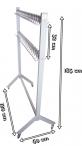 Wieszak metalowy stojący do szatni na 80 haczyków Srebrny 120 cm