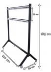 Czarny wieszak stojący ubraniowy na kółkach 80 haczyków 120 cm