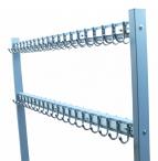 Wieszak do szatni na kółkach na 40 haczyków Srebrny 120 cm