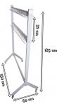 Wieszak metalowy stojący szatniowy na 100 haczyków Srebrny 150 cm
