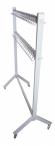 Wieszak metalowy stojący szatniowy na 100 haczyków Srebrny 150 cm