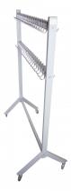 Wieszak metalowy stojący szatniowy na 100 haczyków Srebrny 150 cm