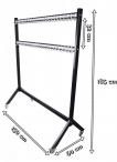 Wieszak szatniowy na kółkach na 100 haczyków 150 cm czarny