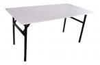 Składany stół 180x90cm biały blat - czarny stelaż
