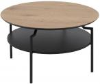 Stolik Goldington z drewnianym blatem okrągły 80cm