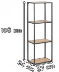 Regał Seaford na książki industrialny 108cm