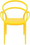 Wytrzymałe krzesło plastikowe Mila Yellow - przodem