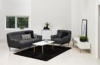 Actona Oswald sofa trzyosobobowa ciemnoszara na nóżkach front aranżacja