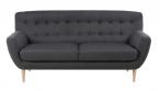 Actona Oswald sofa trzyosobobowa ciemnoszara na nóżkach front